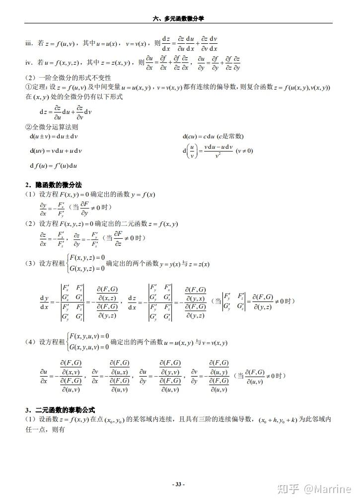 多元函数微分学