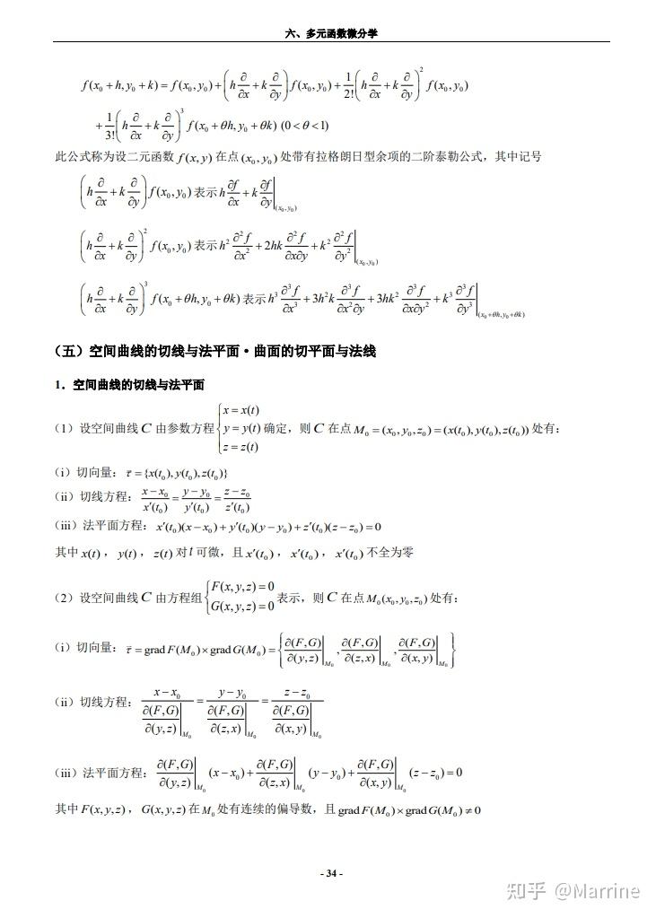多元函数微分学